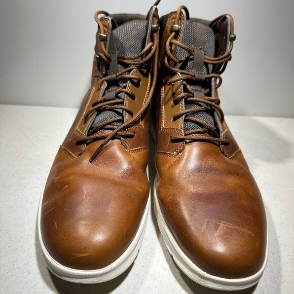 Timberland Mens ReBOLT  Size 11,5 Brown  Leather Ankle Boots Defender Mid Hiker - Picture 3 of 8